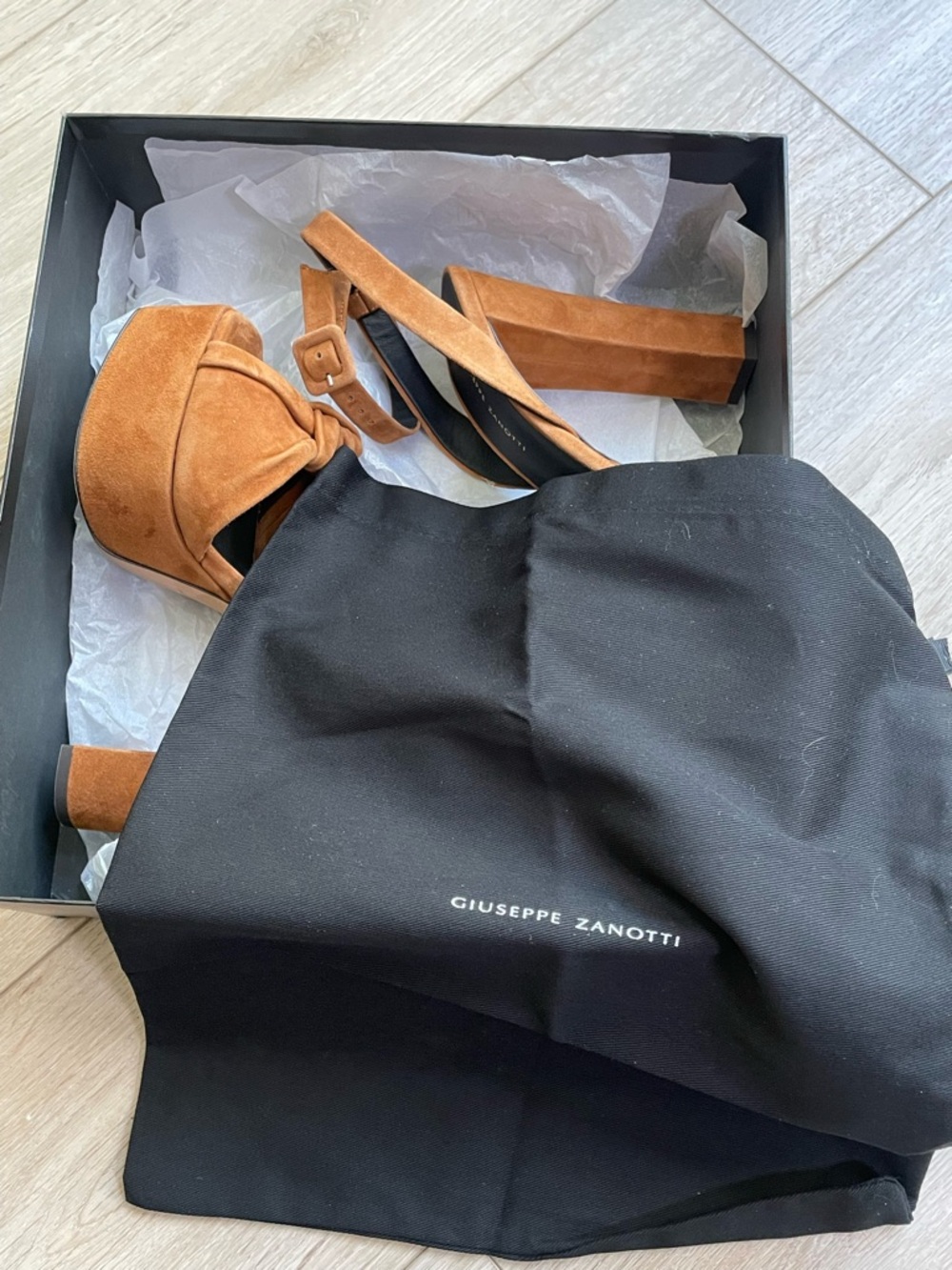 Giuseppe Zanotti Suede Platform Strappy Block Heel Sandals - Picture 7 of 10